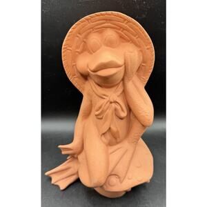 Vintage Scioto Mold Red Wear Handmade Country Frog On Mushroom New!